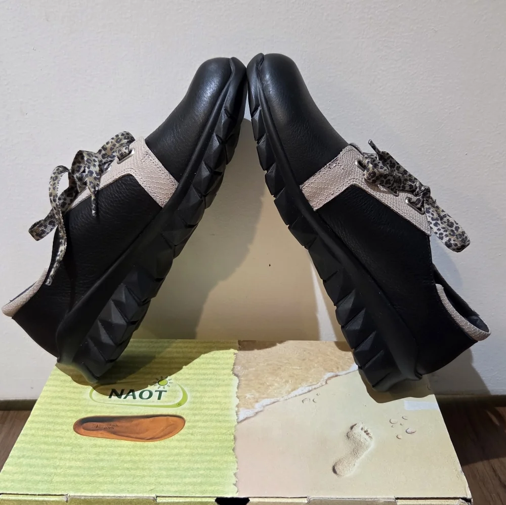 Women's Elios Beije Lizard With Black Leather & Cheetah Laces, Size 7 - Picture 6 of 16